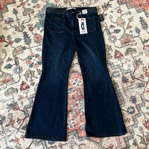 Celebrity pink high rise flare jeans